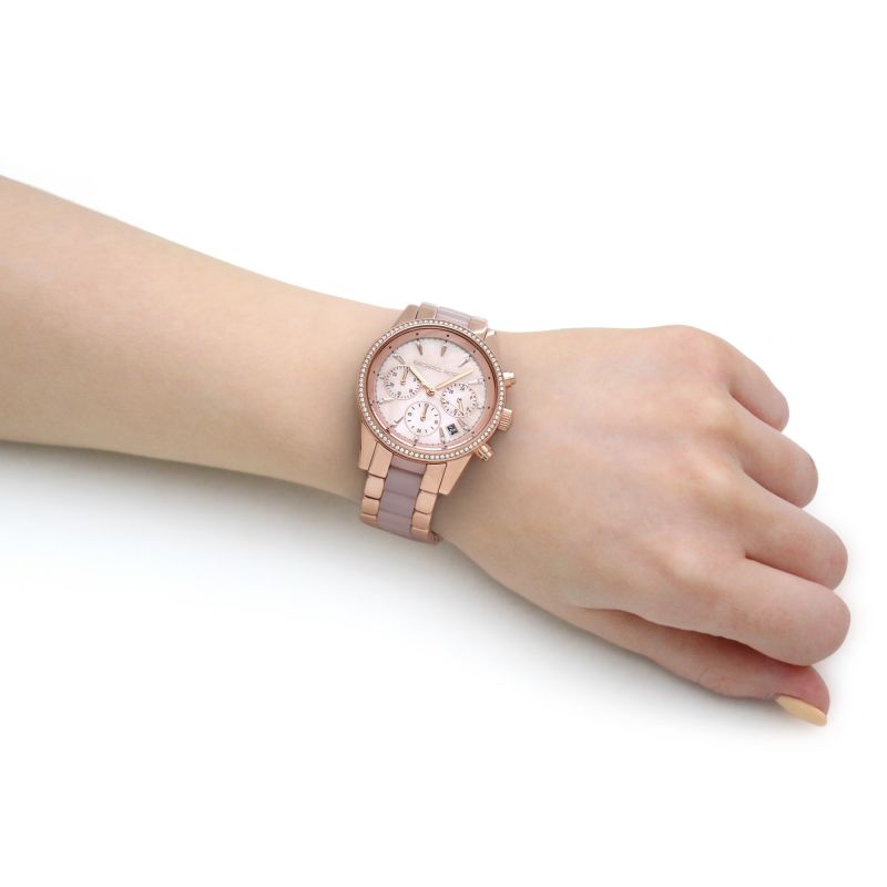 Michael Kors Ladies Watch Ritz Chronograph 37mm Rose Gold