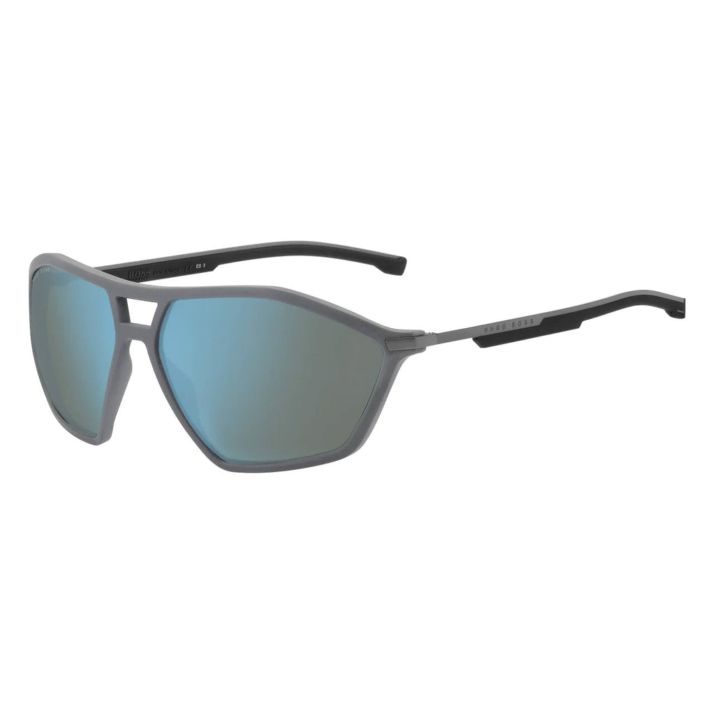 Boss by BOSS Men's Sunglasses Angular Pilot Grey/Blue