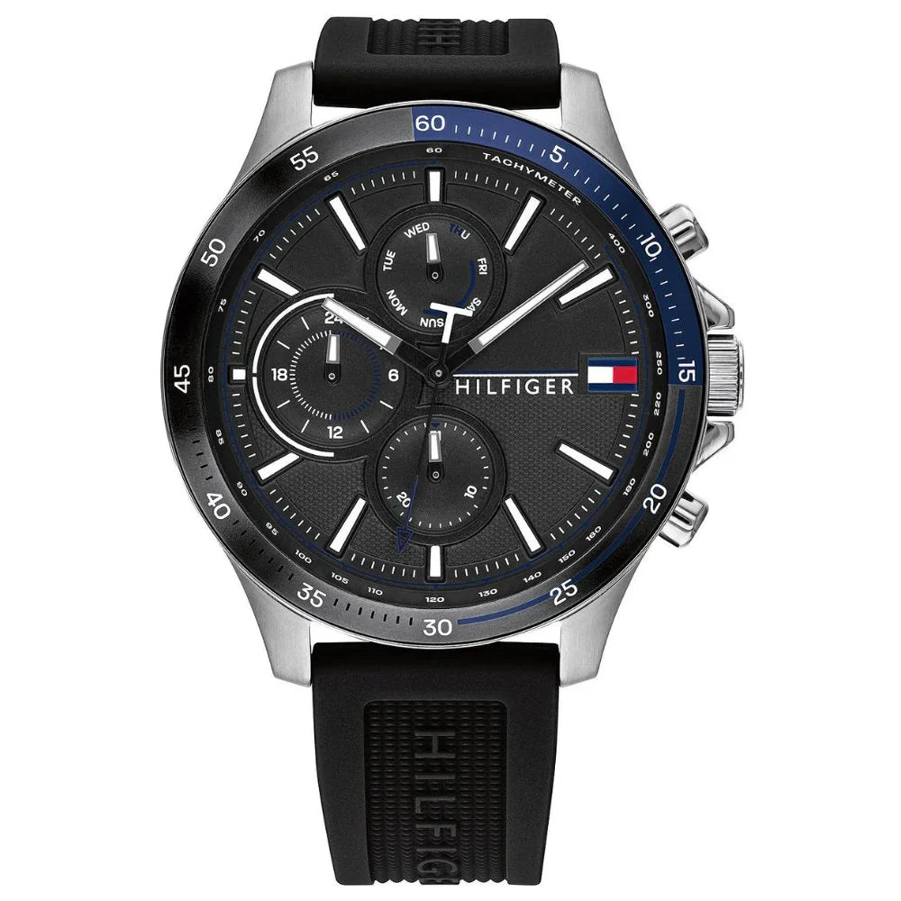 Tommy Hilfiger Men's Watch Chronograph Bank Black