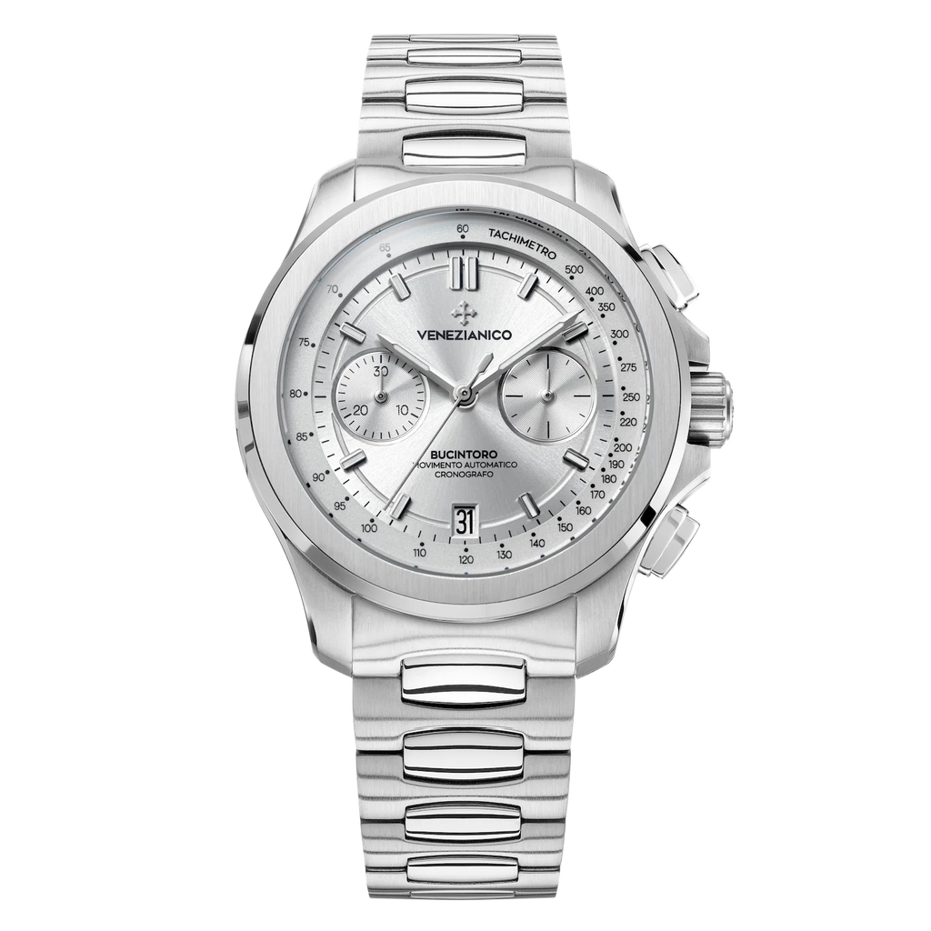Venezianico Automatic Chronograph Watch Bucintoro 40mm Silver