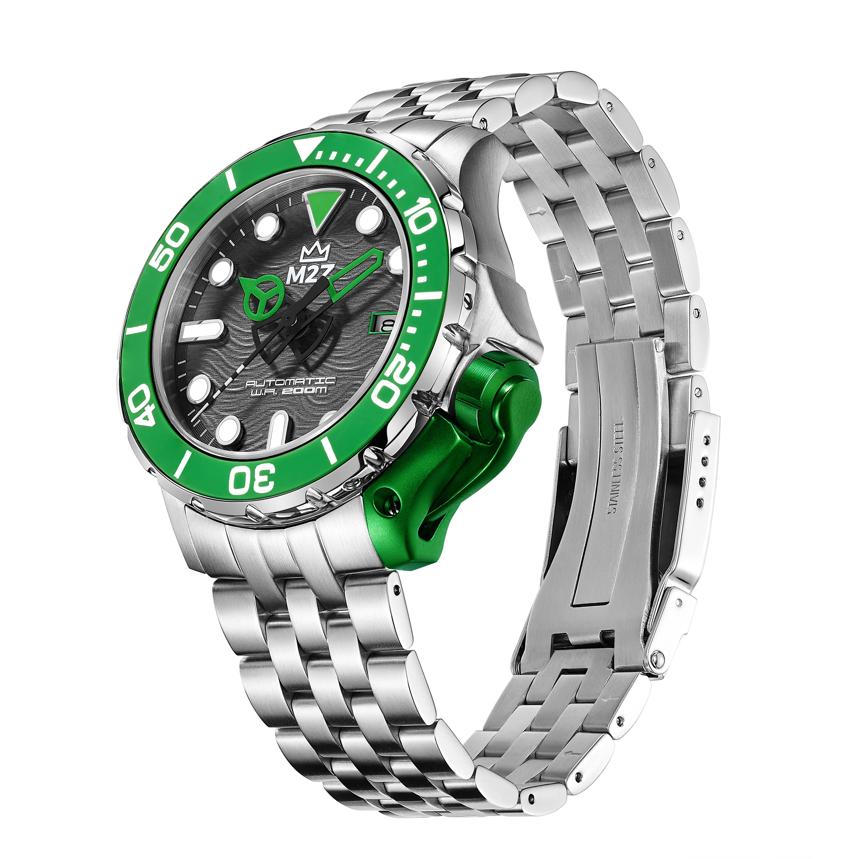 M2Z Men's Diver 200 Bracelet Green Watch