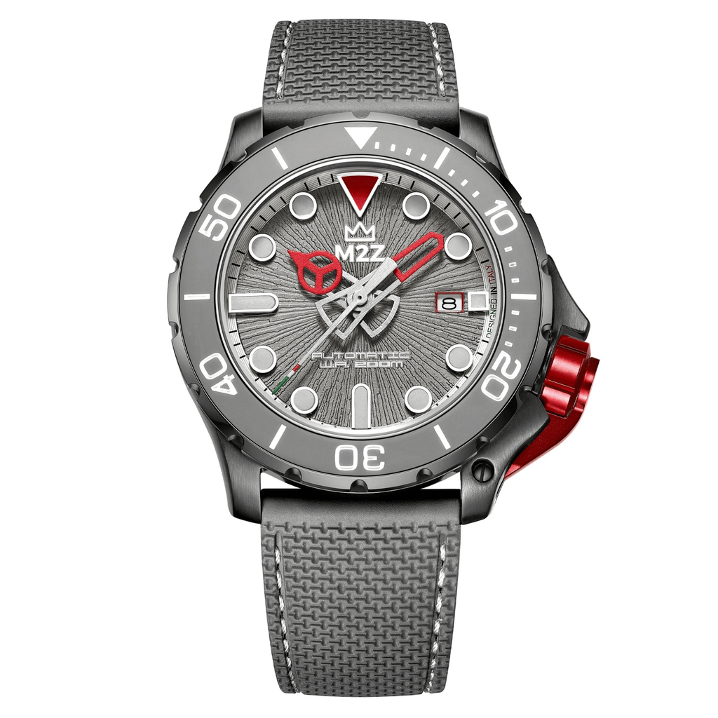 M2Z Men's Diver 200 Grey IP Gun Watch