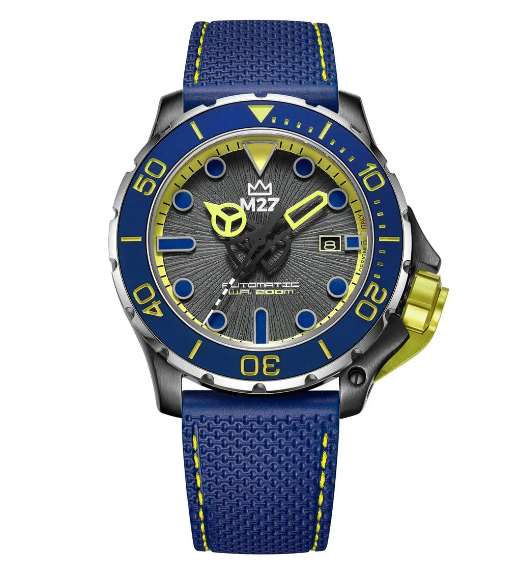 M2Z Men's Diver 200 Blue/Yellow Watch
