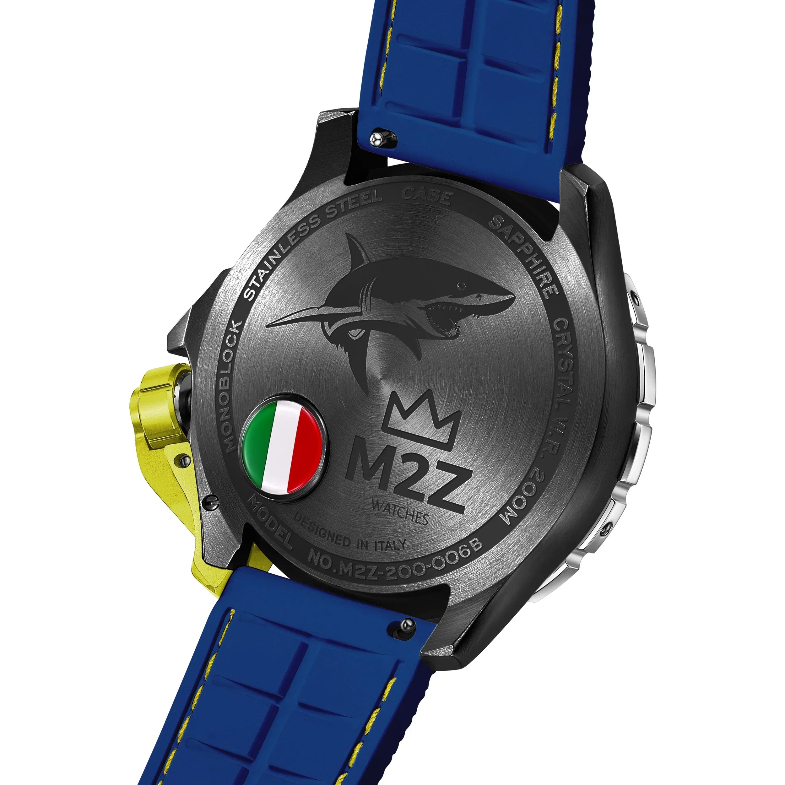 M2Z Men's Diver 200 Blue/Yellow Watch