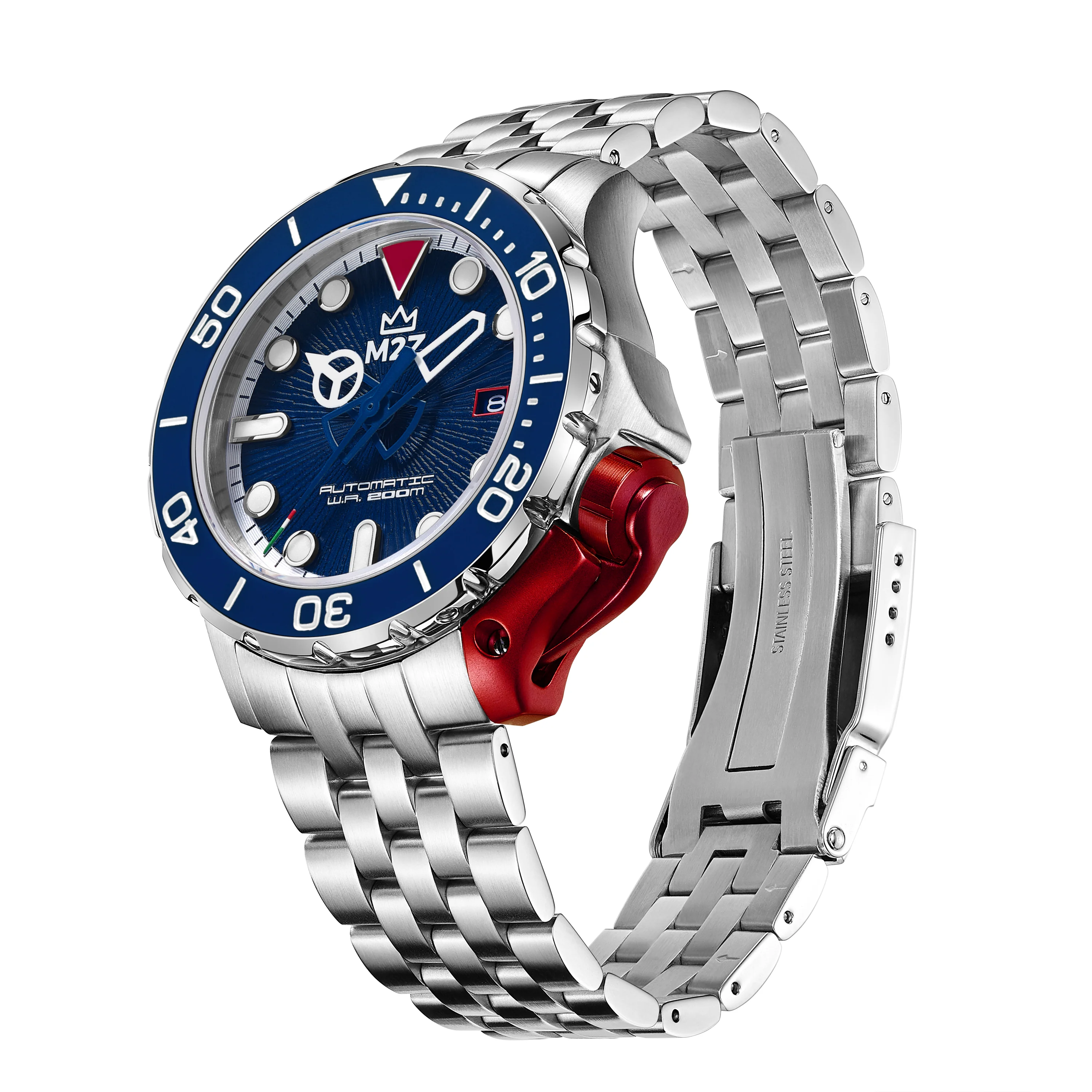 M2Z Men's Diver 200 Bracelet Blue Watch