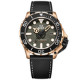 M2Z Men's Diver 200 Black IP Rose Gold Watch