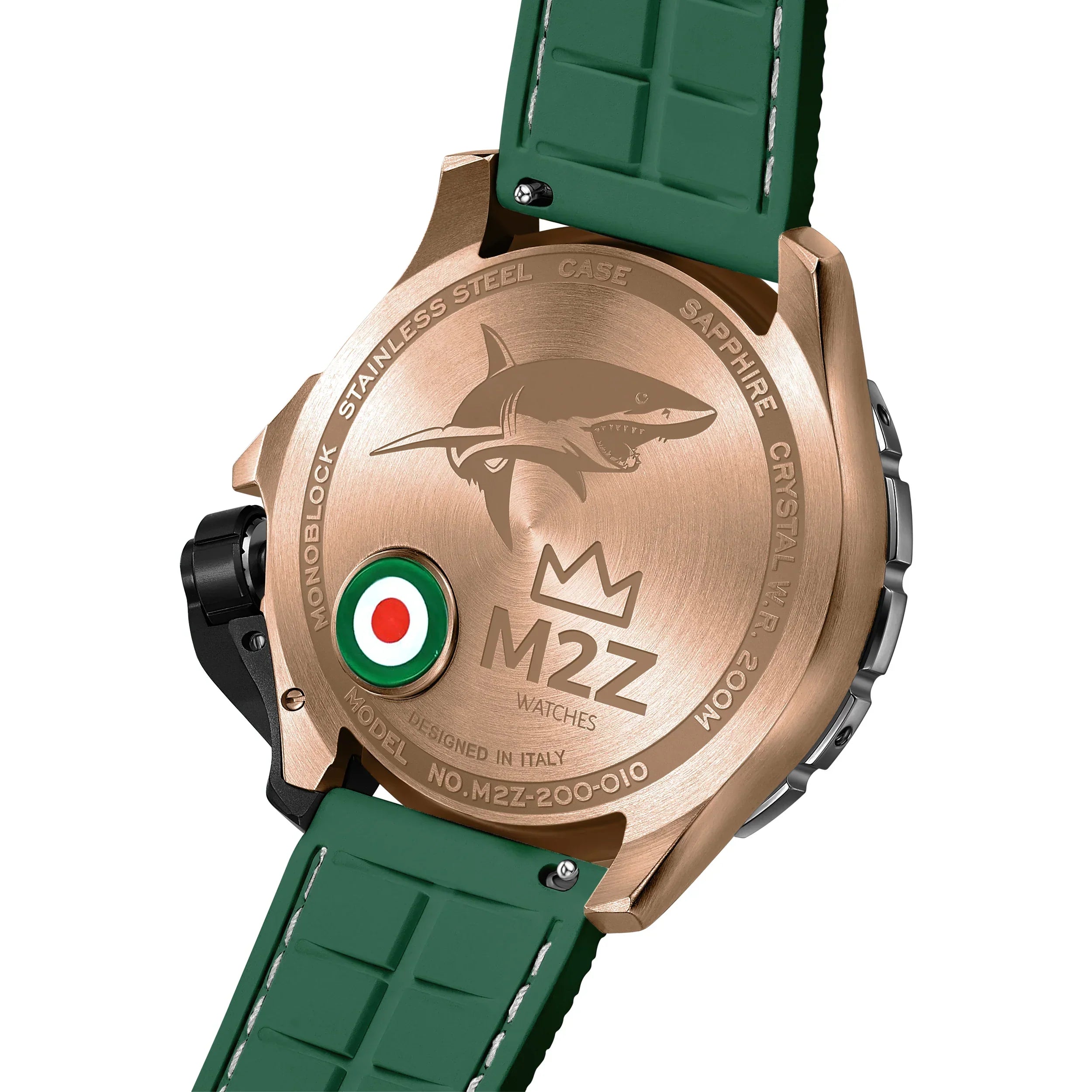 M2Z Men's Diver 200 Green/Rose Gold Watch