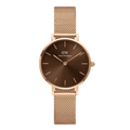 Daniel Wellington Ladies Rose Gold Petite Amber Watch