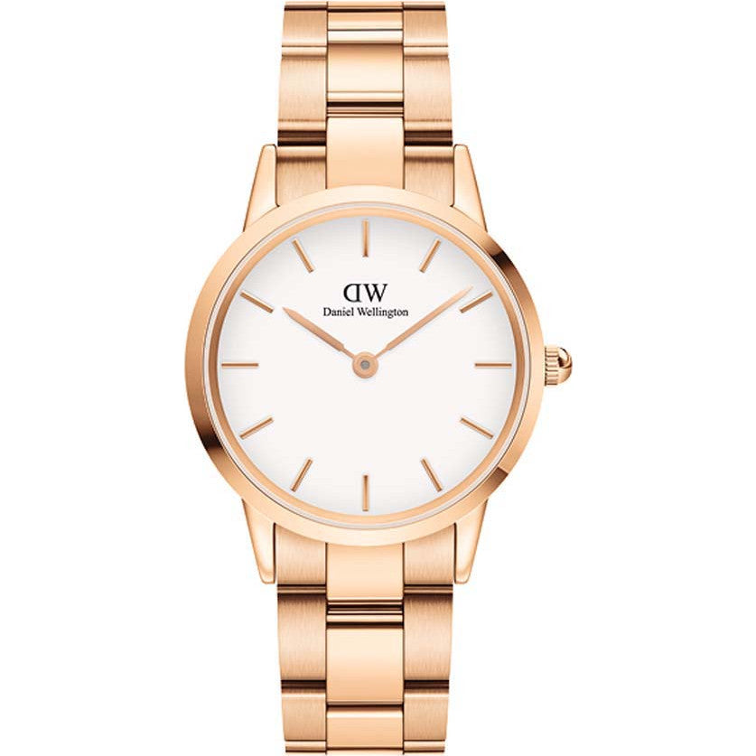 Daniel Wellington Ladies Rose Gold Iconic Link Watch