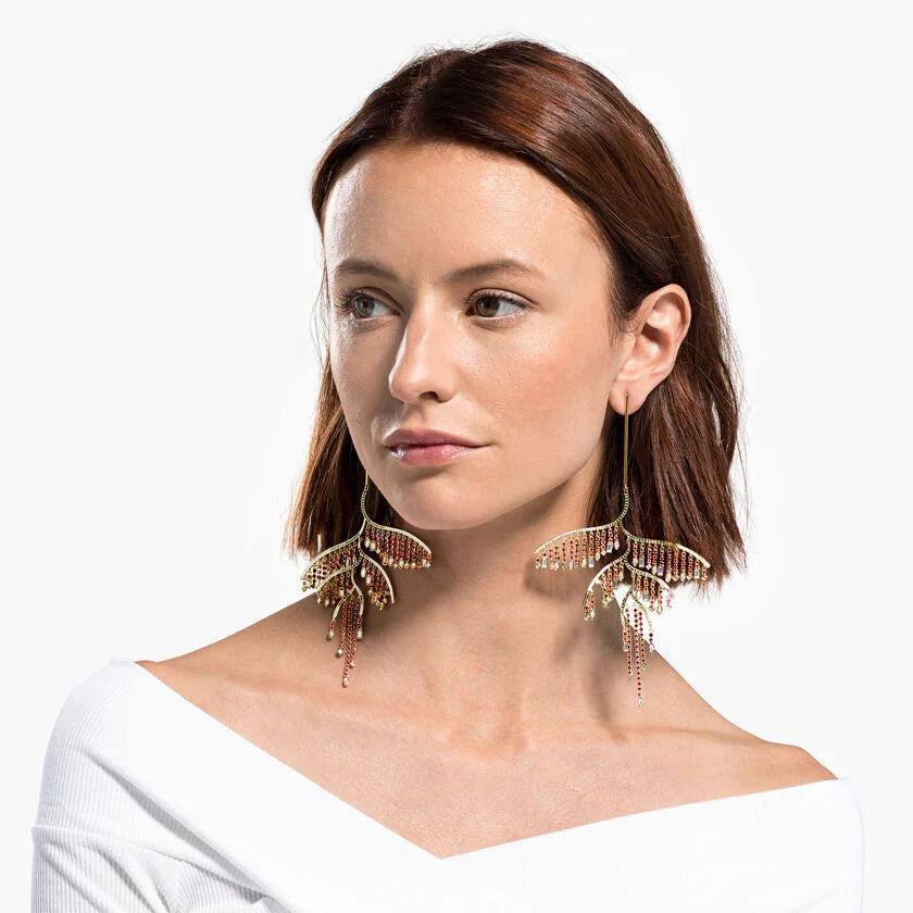 Swarovski Tropical Leaf Pierced Multicolour Earrings