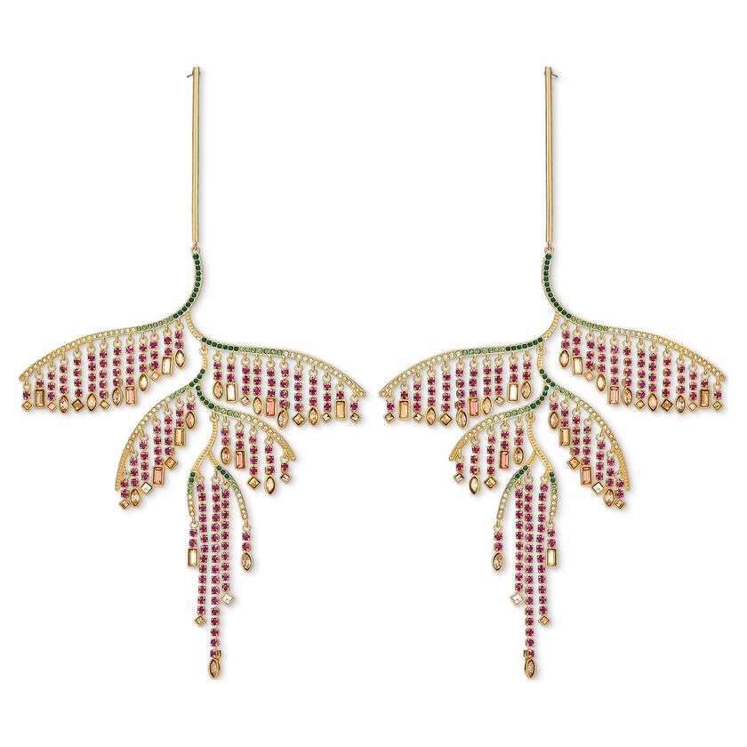 Swarovski Tropical Leaf Pierced Multicolour Earrings