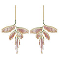Swarovski Tropical Leaf Pierced Multicolour Earrings