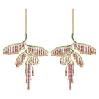 Swarovski Tropical Leaf Pierced Multicolour Earrings