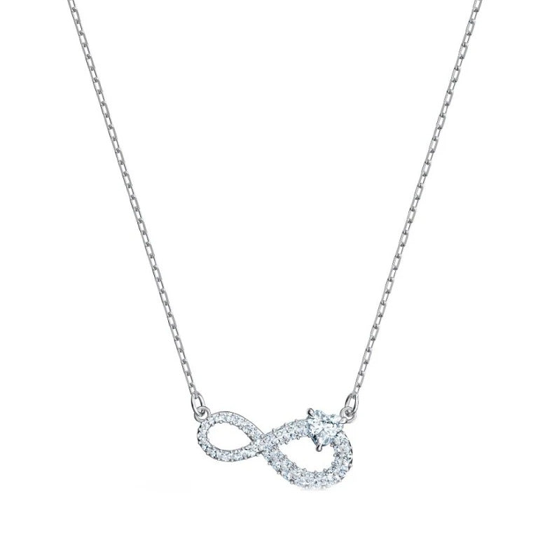 Swarovski Infinity Necklace White Rhodium Plated