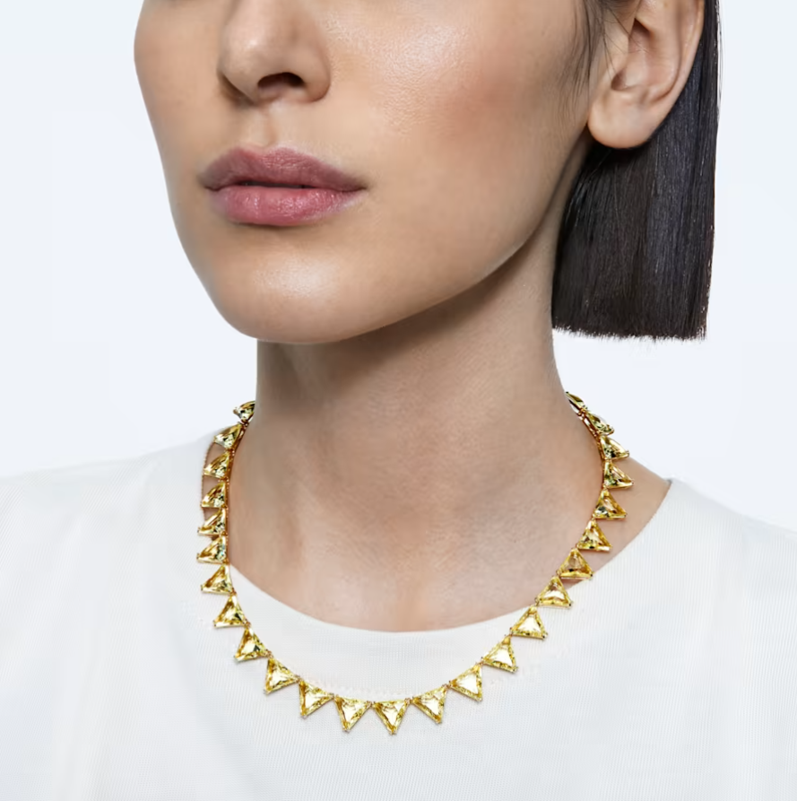 Swarovski Ortyx Yellow Triangle Necklace