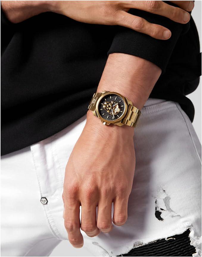 Philipp Plein Watch The Skull King Black Gold