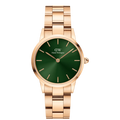 Daniel Wellington Ladies Rose Gold Iconic Link Emerald Watch