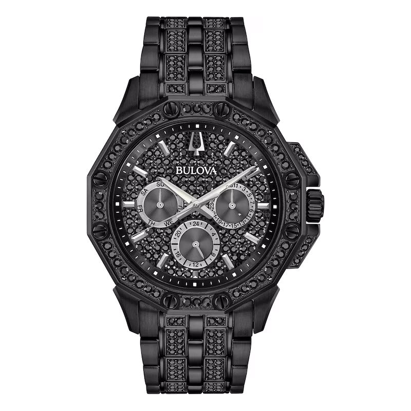 Bulova Crystal Men's Octava Black Watch