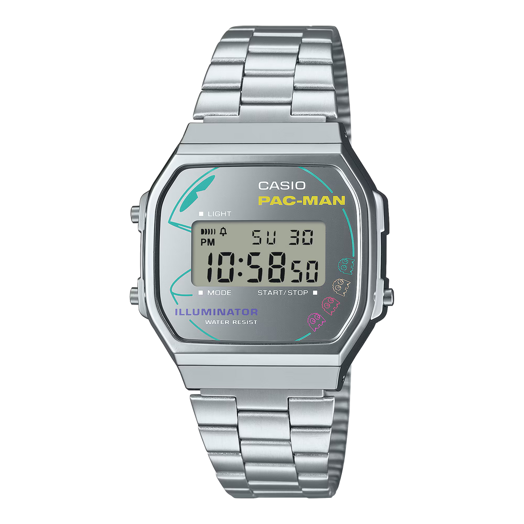 Casio PAC-MAN Vintage Unisex Silver Digital Watch