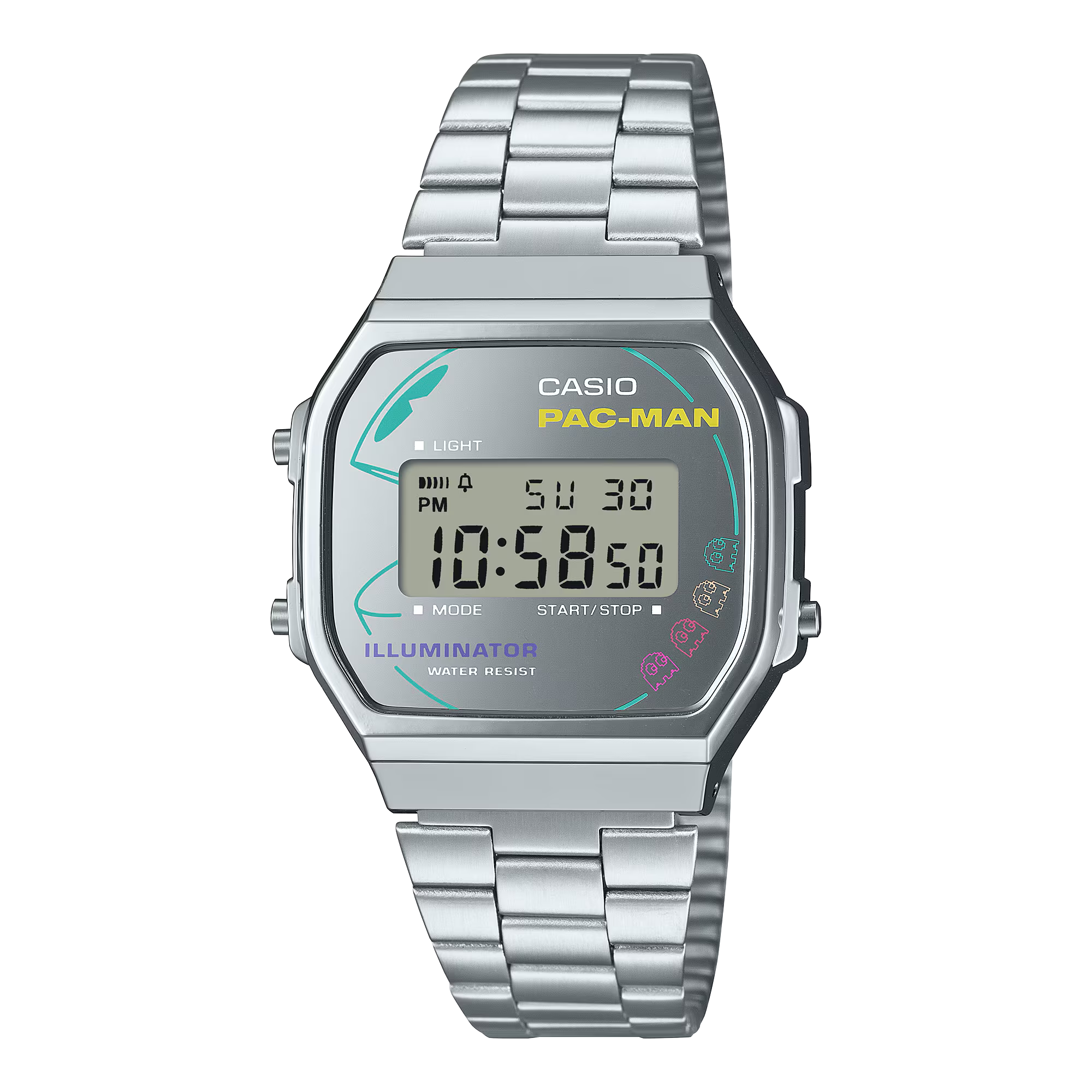 Casio PAC-MAN Vintage Unisex Silver Digital Watch