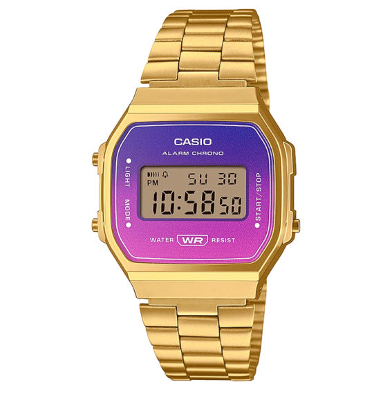 Casio Watch Digital Vintage Gold Pink/Purple