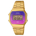 Casio Watch Digital Vintage Gold Pink/Purple