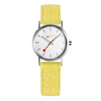 Mondaine Ladies Watch Classic White Modern Yellow