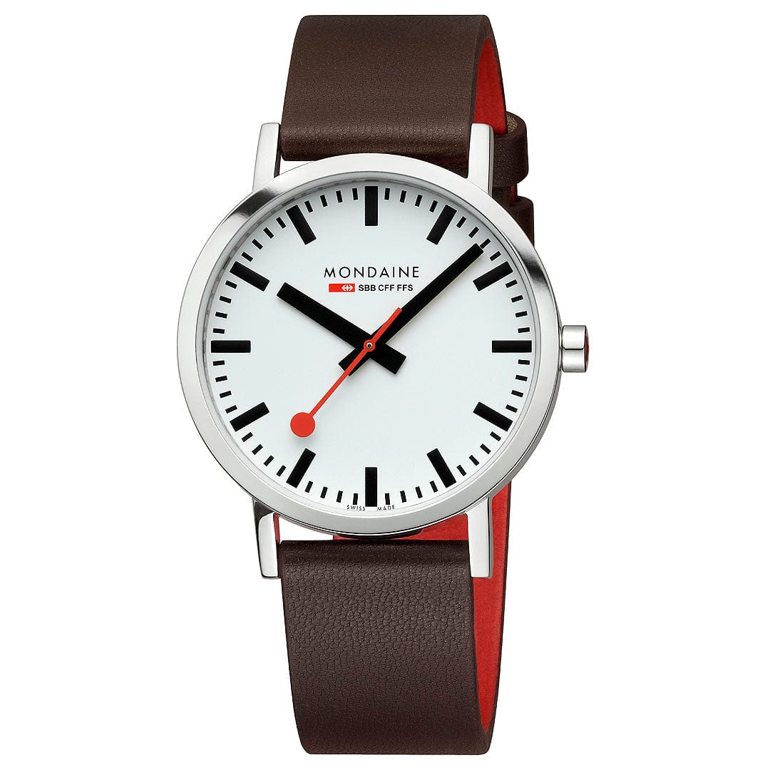 Mondaine Classic Men’s Brown White Watch