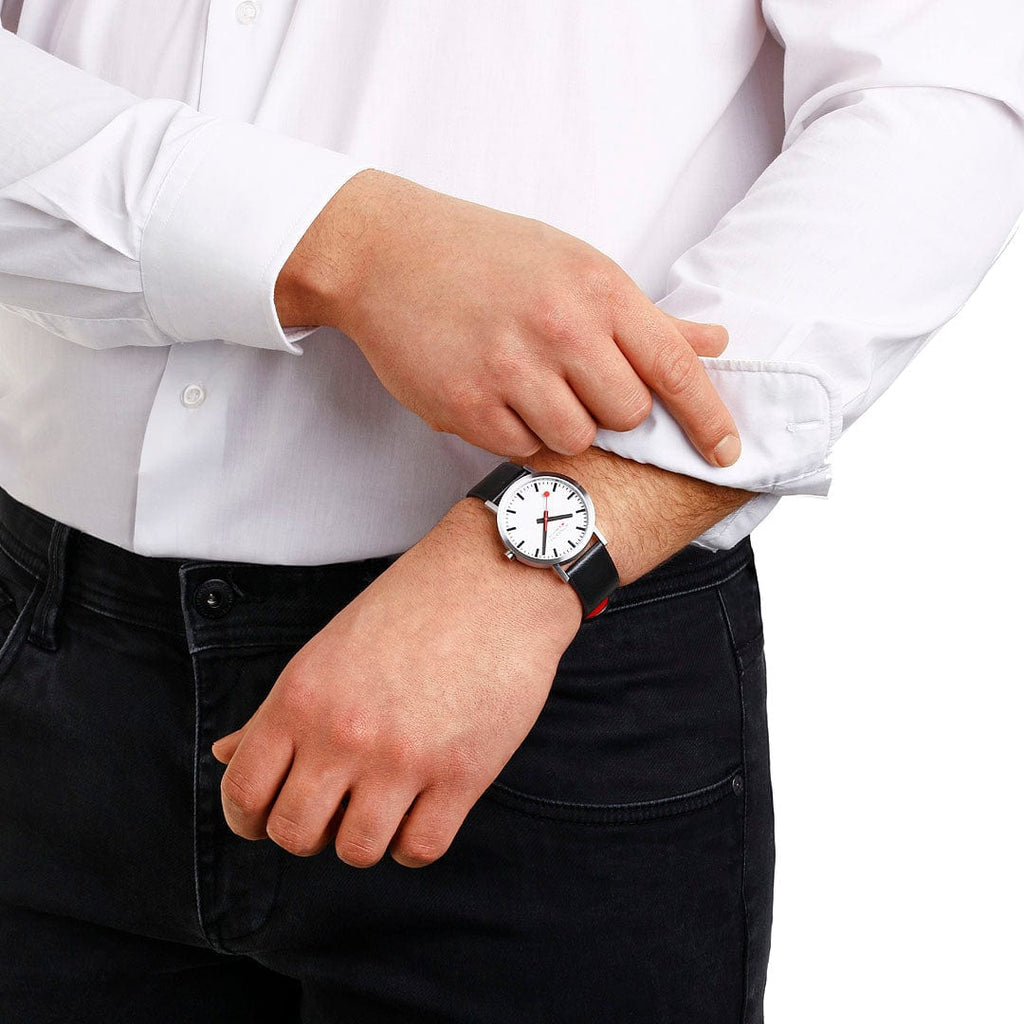 Mondaine Classic Men’s Black White Watch