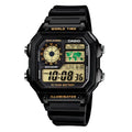 Casio Watch Digital World Time Illuminator Black