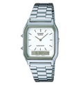 Casio Watch Vintage Retro Dual Time Steel