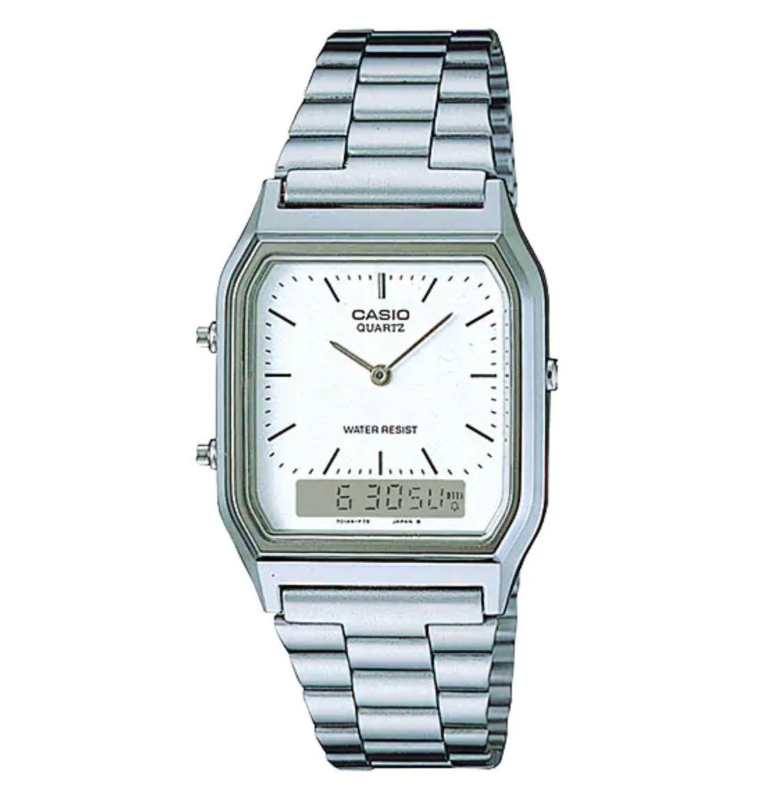 Casio Watch Vintage Retro Dual Time Steel