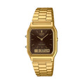 Casio Watch Vintage Retro Dual Time Gold
