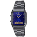 Casio Watch Vintage Retro Dual Time Blue