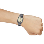 Casio Watch Vintage Retro Dual Time Champagne Steel
