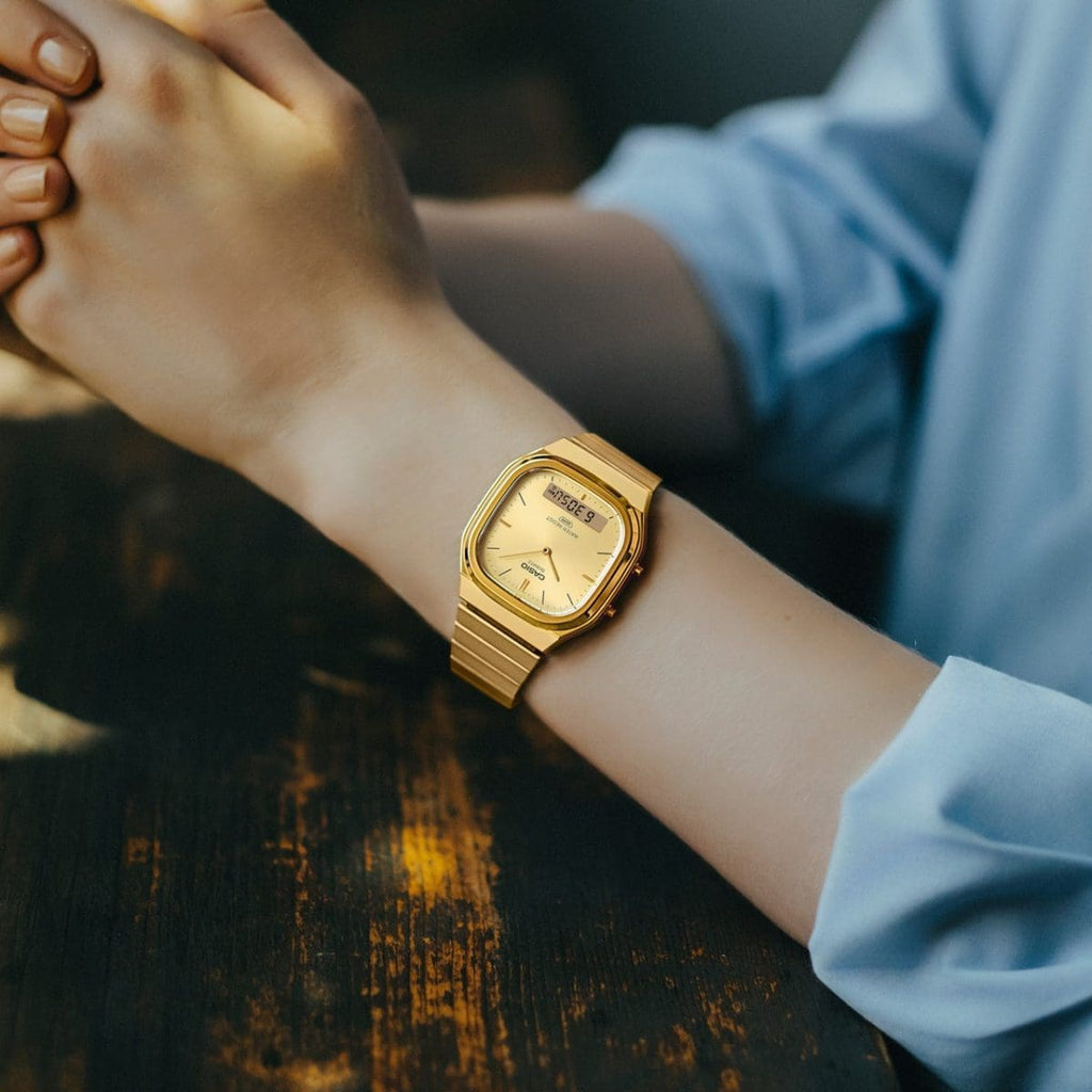 Casio Vintage Analog Digital Unisex Gold Watch