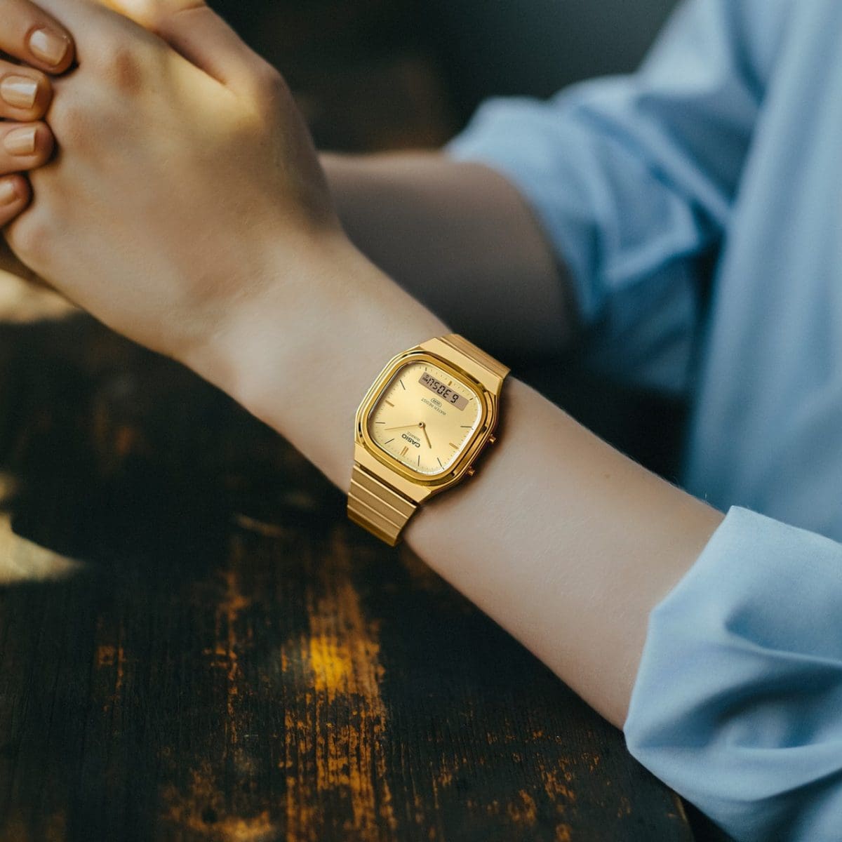 Casio Vintage Analog Digital Unisex Gold Watch