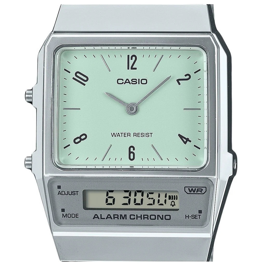 Casio Vintage AQ-800E-3ADF Dual Display Green Watch