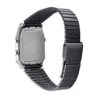 Casio Watch Vintage IP Grey Dual Time Steel Flat Link