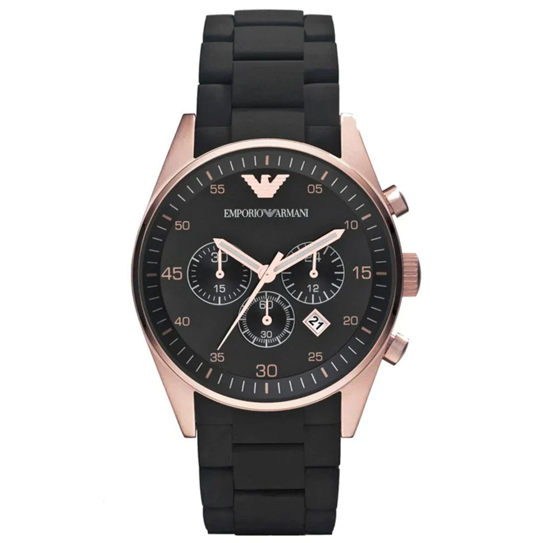 Emporio Armani Men's Sportivo Chronograph Watch Rose Gold PVD