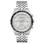 Emporio Armani Men's Tazio Chronograph Watch Silver