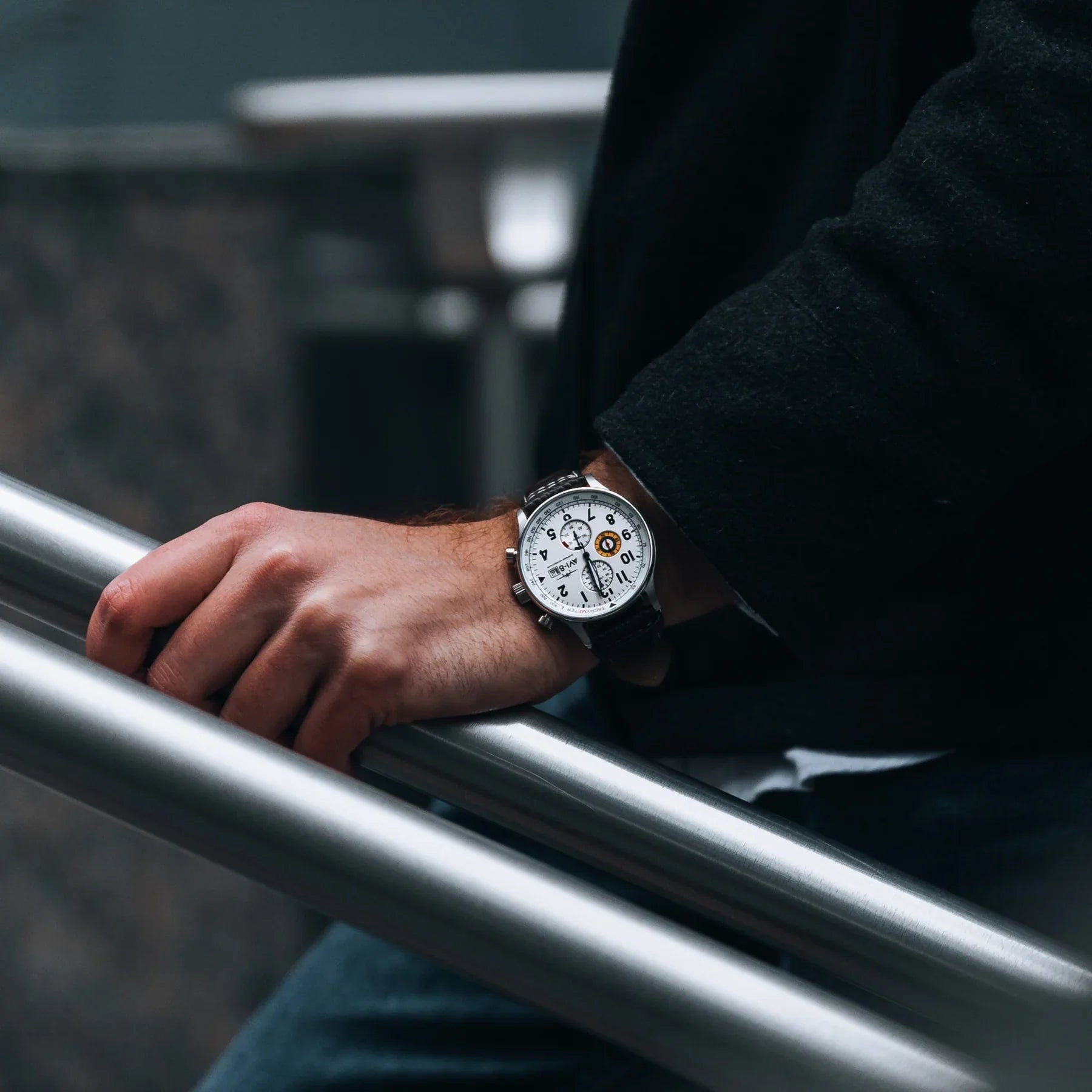 AVI-8 Classic White Hawker Hurricane Chronograph Watch