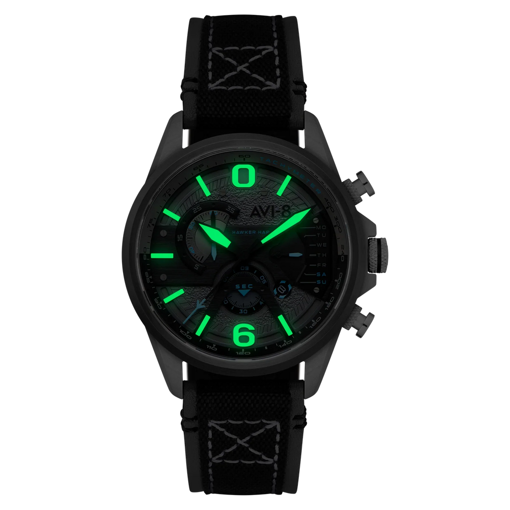 AVI-8 Watch Hawker Harrier Retrograde Chronograph Mens Smoke Grey