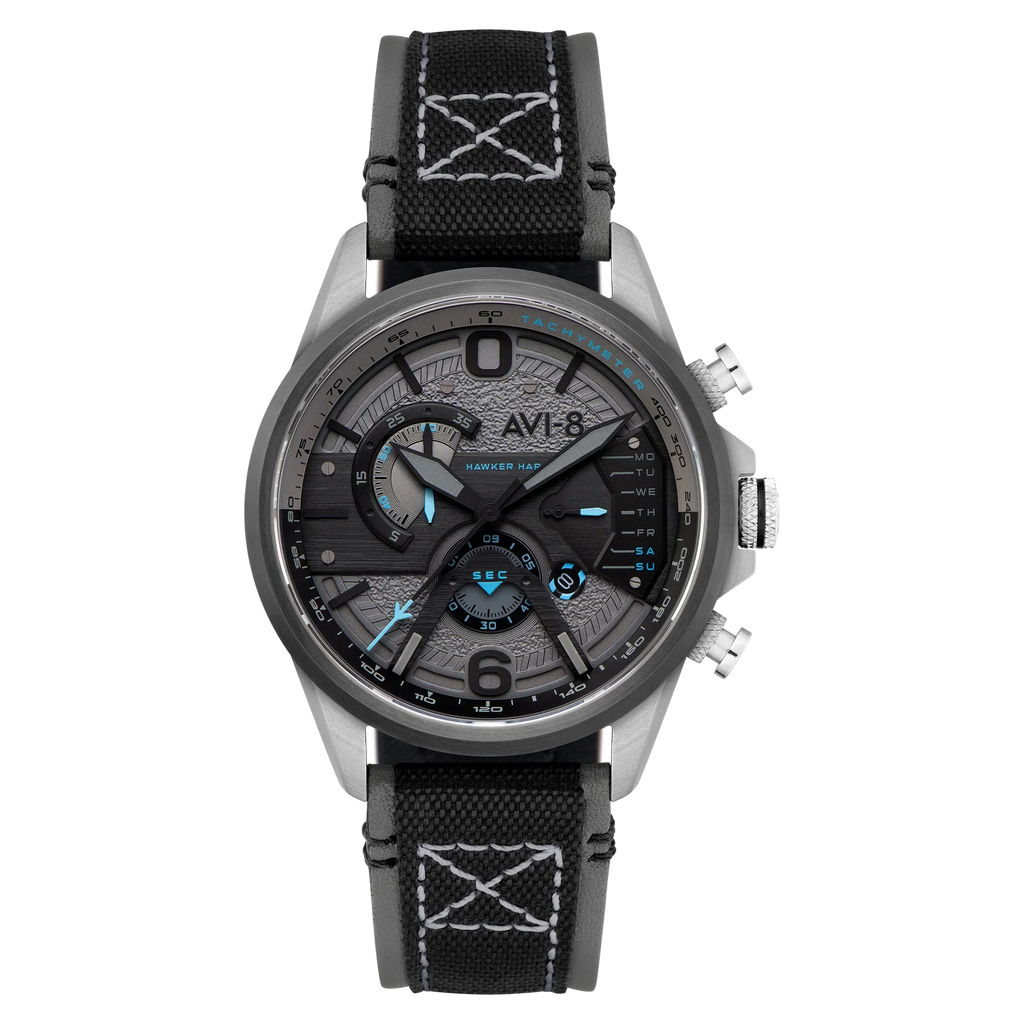 AVI-8 Watch Hawker Harrier Retrograde Chronograph Mens Smoke Grey