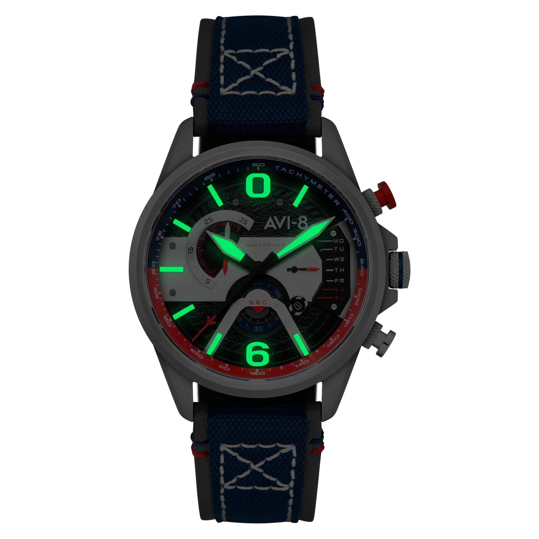 AVI-8 Watch Hawker Harrier Retrograde Chronograph Mens Blue