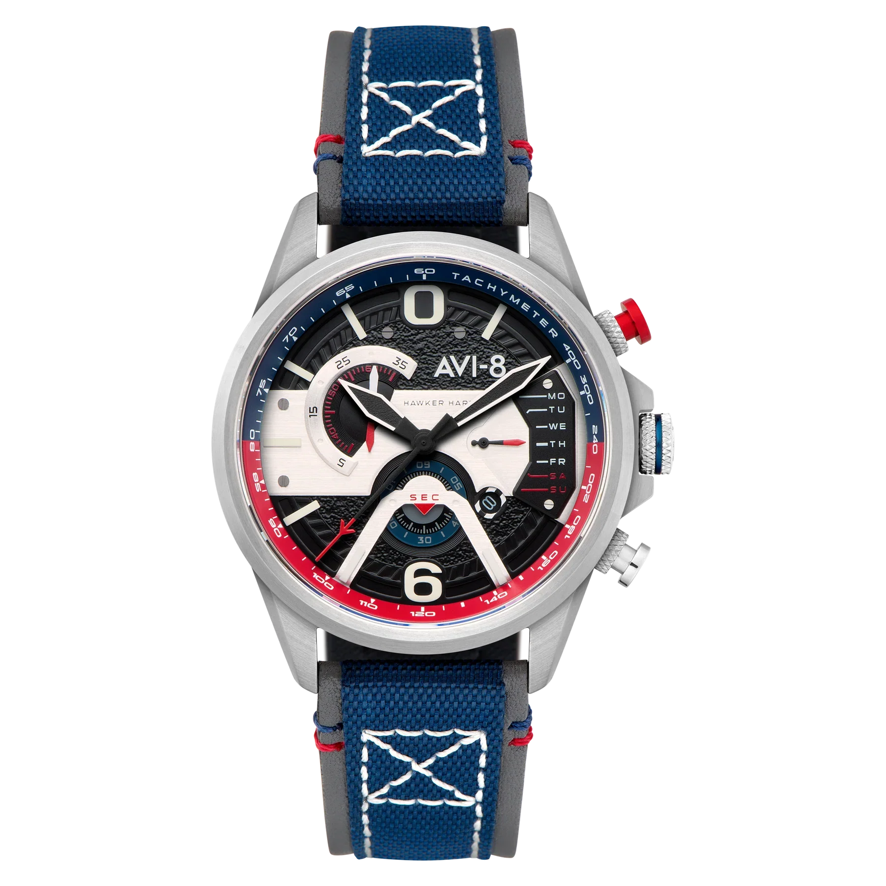 AVI-8 Watch Hawker Harrier Retrograde Chronograph Mens Blue