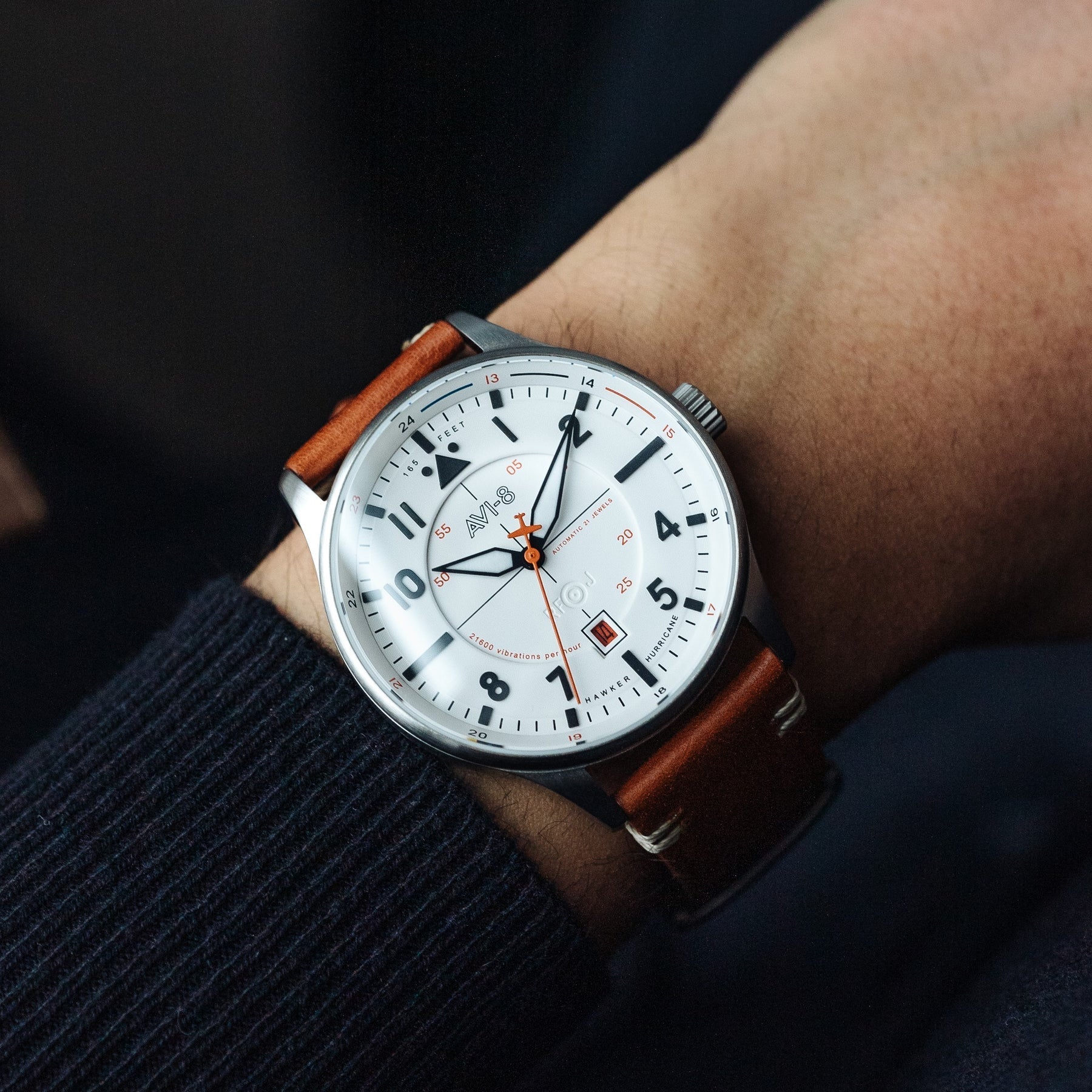 AVI-8 Kent Automatic Men's White Brown Watch