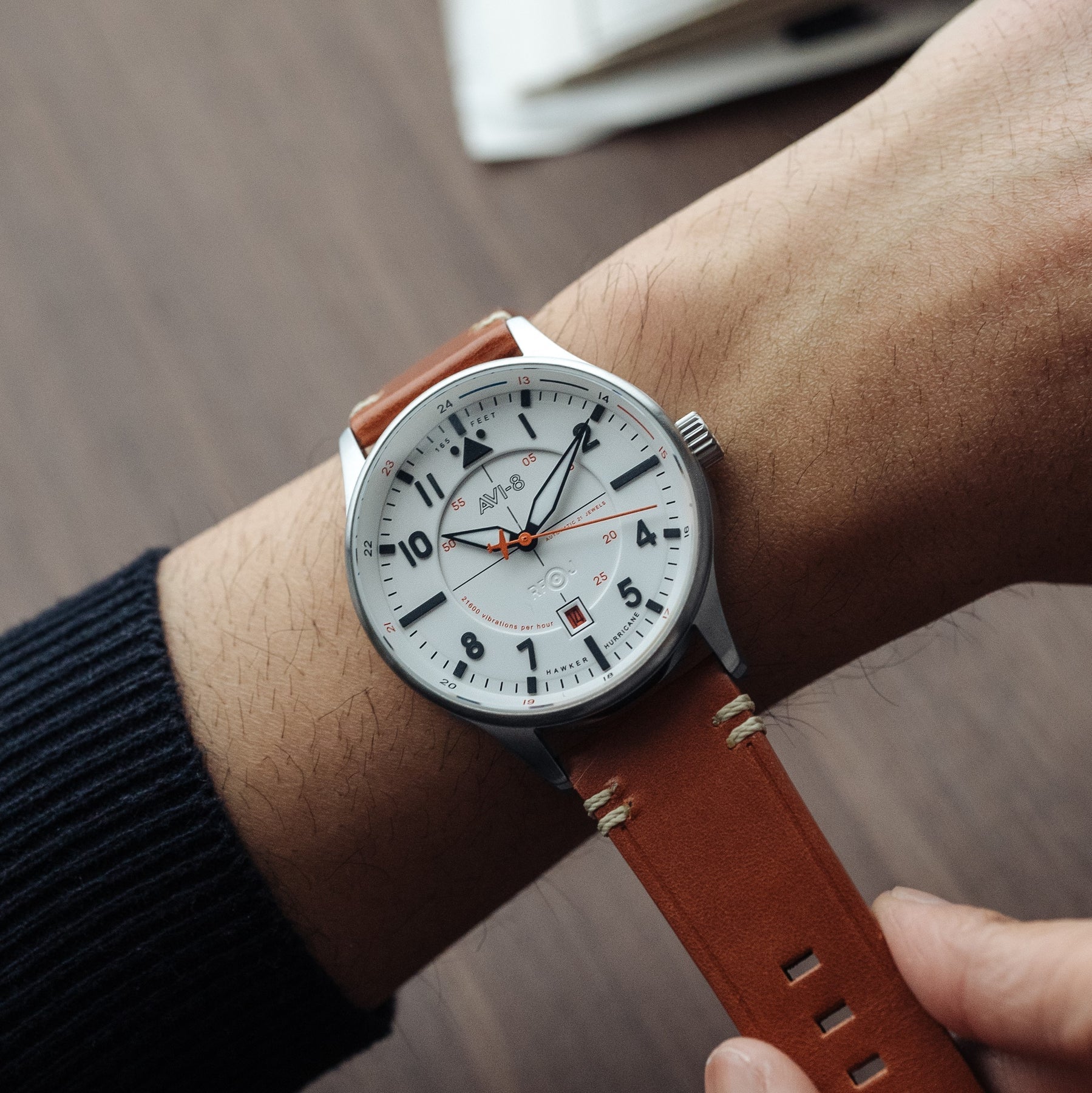 AVI-8 Kent Automatic Men's White Brown Watch
