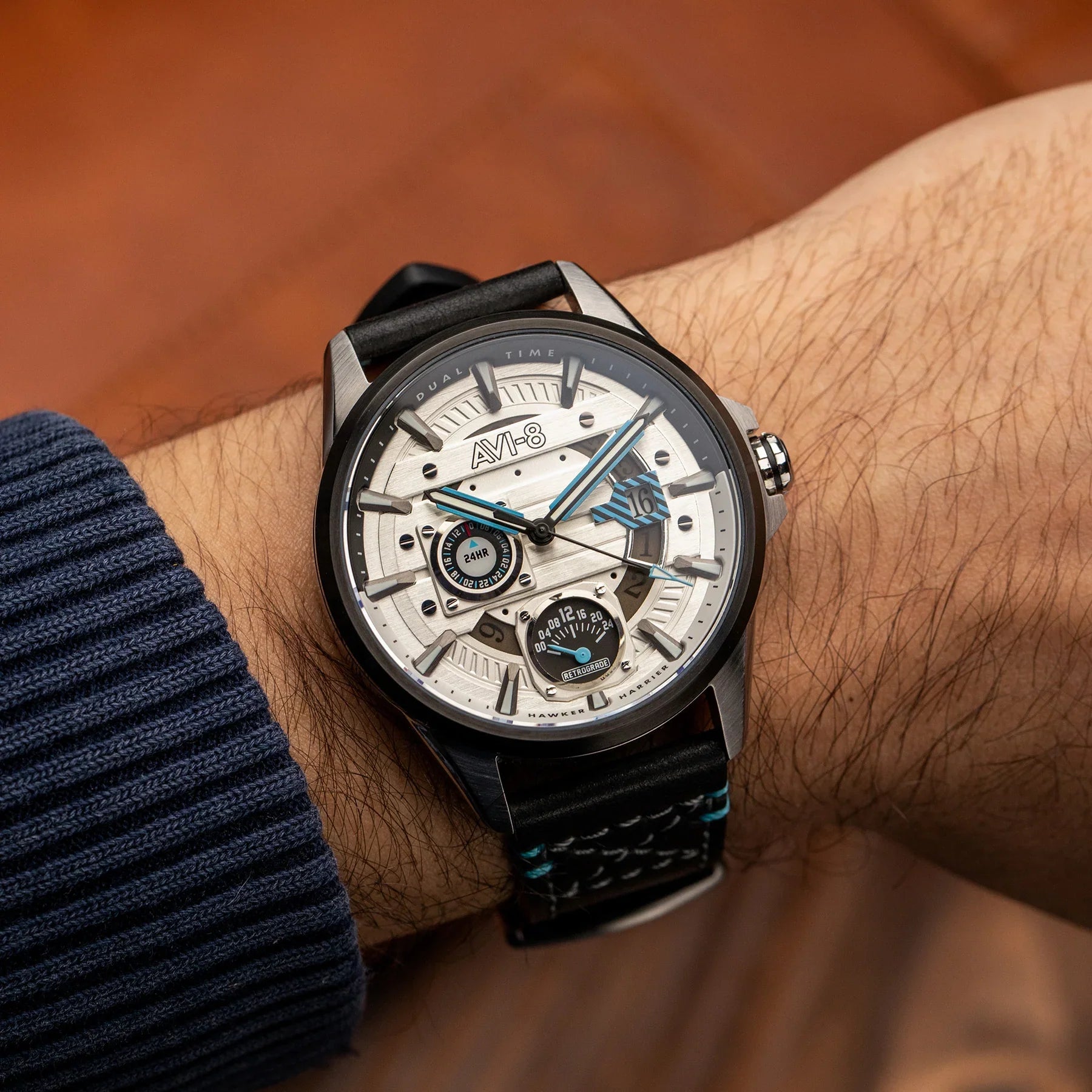AVI-8 Hawker Harrier Men's White Black Multifunction Watch