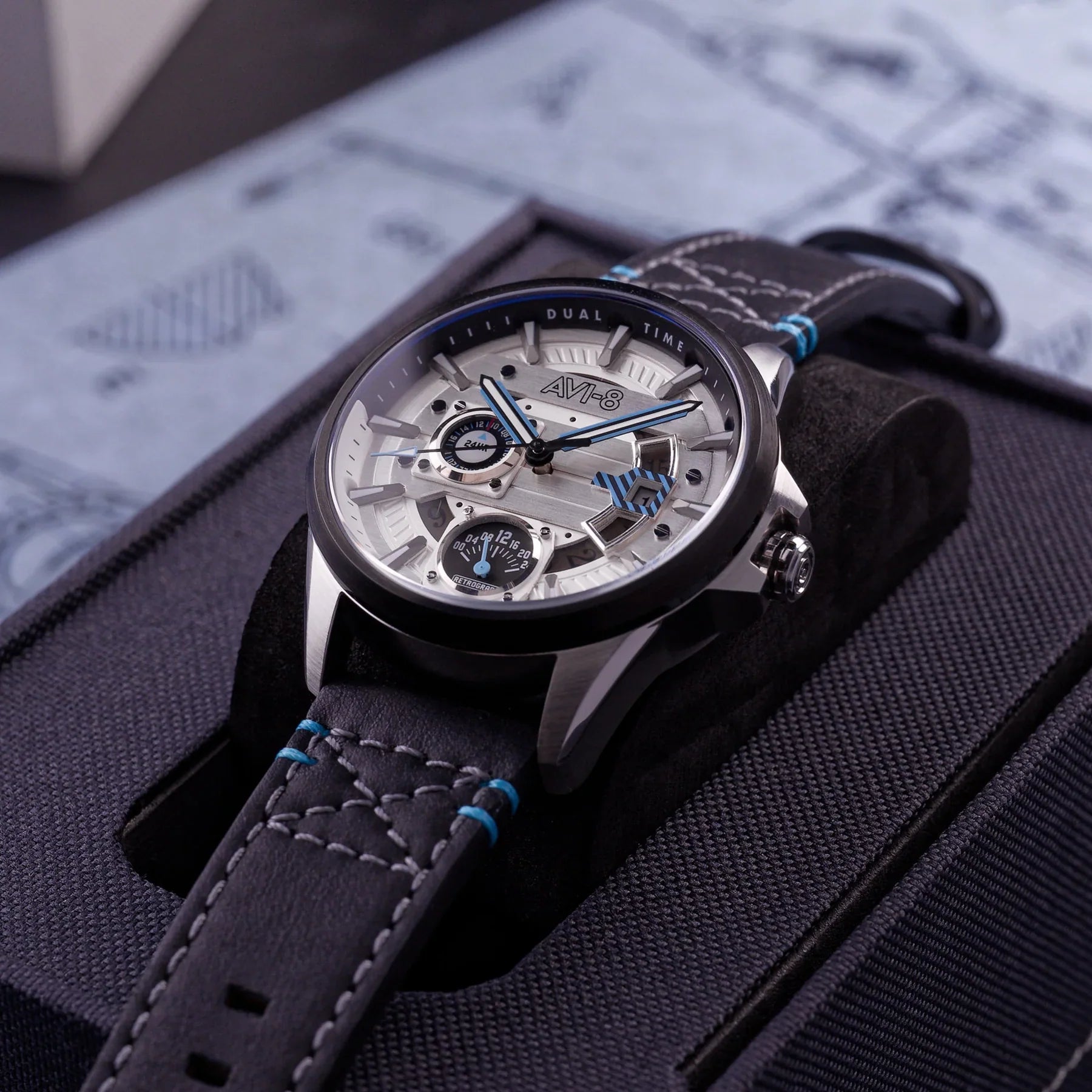 AVI-8 Hawker Harrier Men's White Black Multifunction Watch